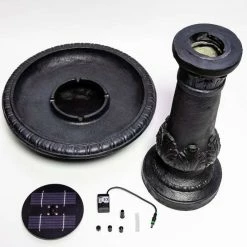 H65cm Windsor Solar Bird Bath Water Feature with Lights & Automation Function by Solaray -Water Features Shop DF0700 add image 5 bc80