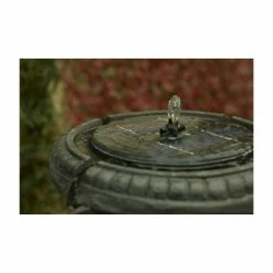 H84cm Windsor 2-Tier Solar Bird Bath Water Feature with Lights and Automatic Activation by Solaray -Water Features Shop DF0701 add image 6 a16b