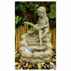 H42cm Girl Pouring Water Feature with LED Lights | Indoor/Outdoor Use by Ambienté -Water Features Shop WF0441 add image 5 0ac7