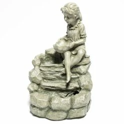 H42cm Girl Pouring Water Feature with LED Lights | Indoor/Outdoor Use by Ambienté -Water Features Shop WF0441 add image 6 d376