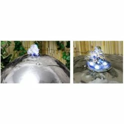 H45cm Eclipse Sphere Stainless Steel Water Feature with Lights | Indoor/Outdoor Use by Ambienté -Water Features Shop WF0493A add image 2 24b4