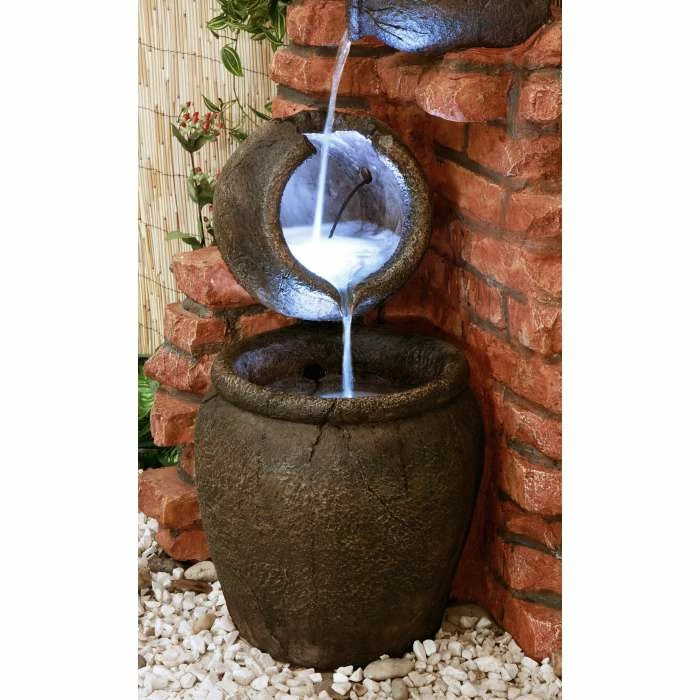 H119cm Regal 4-Tier Oil Jar Water Feature with Lights | Indoor/Outdoor Use by Ambienté 6 H119cm Regal 4-Tier Oil Jar Water Feature with Lights | Indoor/Outdoor Use by Ambienté - Image 4