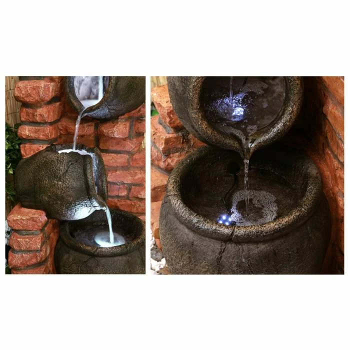 H119cm Regal 4-Tier Oil Jar Water Feature with Lights | Indoor/Outdoor Use by Ambienté 8 H119cm Regal 4-Tier Oil Jar Water Feature with Lights | Indoor/Outdoor Use by Ambienté - Image 6