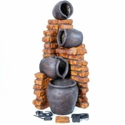 H119cm Regal 4-Tier Oil Jar Water Feature with Lights | Indoor/Outdoor Use by Ambienté 19 H119cm Regal 4-Tier Oil Jar Water Feature with Lights | Indoor/Outdoor Use by Ambienté -Water Features Shop WF0660 add image 7 7757
