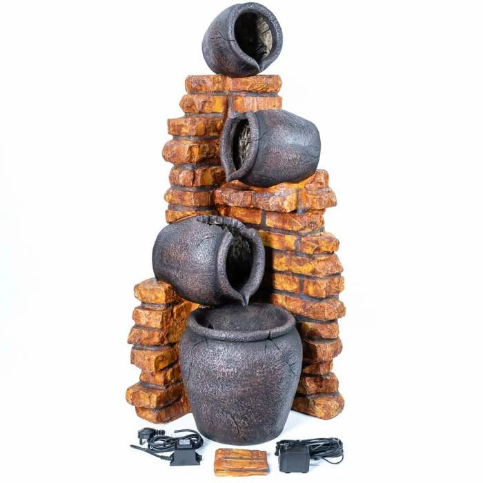 H119cm Regal 4-Tier Oil Jar Water Feature with Lights | Indoor/Outdoor Use by Ambienté 11 H119cm Regal 4-Tier Oil Jar Water Feature with Lights | Indoor/Outdoor Use by Ambienté - Image 9