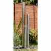100cm 3-Tier Tube Stainless Steel Water Feature with Lights | Indoor/Outdoor Use by Ambienté -Water Features Shop WF0712A main image 504a