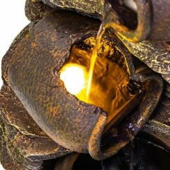 H117cm Noble 4-Tier Oil Jar Water Feature with Lights | Indoor/Outdoor Use by Ambienté -Water Features Shop WF0900 add image 1 ca4a