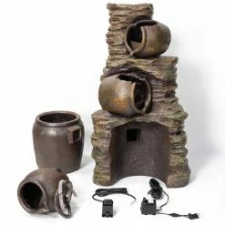 H117cm Noble 4-Tier Oil Jar Water Feature with Lights | Indoor/Outdoor Use by Ambienté -Water Features Shop WF0900 add image 3 21a8