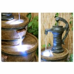 H92cm London 3-Tier Barrel & Pump Water Feature with Lights by Ambienté 12 H92cm London 3-Tier Barrel & Pump Water Feature with Lights by Ambienté -Water Features Shop WF0908 add image 2 28e6