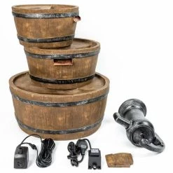 H92cm London 3-Tier Barrel & Pump Water Feature with Lights by Ambienté 15 H92cm London 3-Tier Barrel & Pump Water Feature with Lights by Ambienté -Water Features Shop WF0908 add image 5 bd6d
