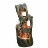 H39cm 5 Fall Open Tree Trunk Cascading Fountain with Lights