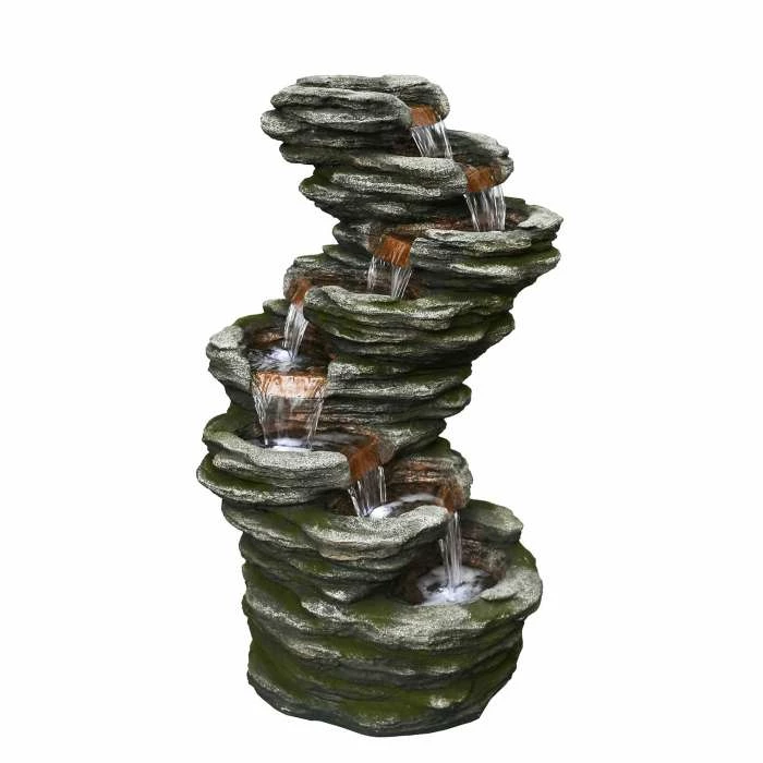 H58cm 7 Fall Slate Water Feature with Lights 3 H58cm 7 Fall Slate Water Feature with Lights