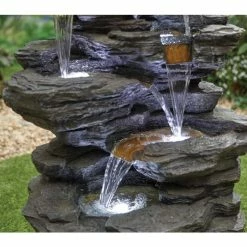 H100cm Hinoki Springs Cascading Water Feature with Lights -Water Features Shop WF10399 add image 2 1e68