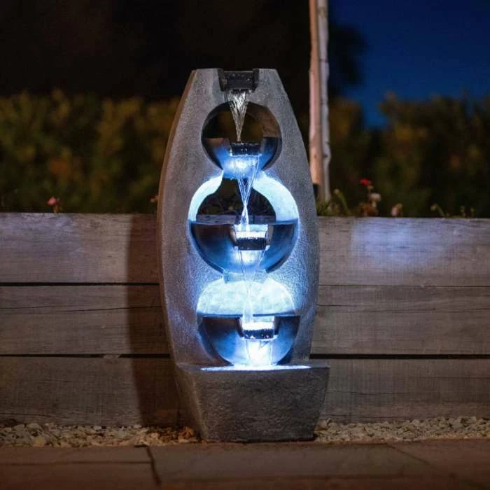 102cm 5 Tier Stone Effect Pouring Bowls Cascading Water Feature By Ambienté 4 102cm 5 Tier Stone Effect Pouring Bowls Cascading Water Feature By Ambienté - Image 2