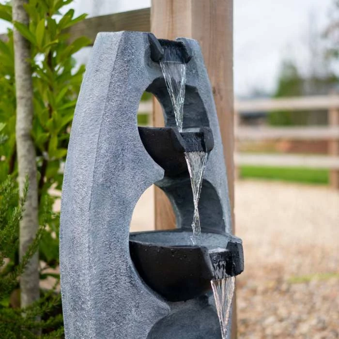 102cm 5 Tier Stone Effect Pouring Bowls Cascading Water Feature By Ambienté 6 102cm 5 Tier Stone Effect Pouring Bowls Cascading Water Feature By Ambienté - Image 4