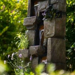 143cm Higgledy Stone Effect Water Wall Tiered Cascading Planter Water Feature With Lights By Ambienté© 13 143cm Higgledy Stone Effect Water Wall Tiered Cascading Planter Water Feature With Lights By Ambienté© -Water Features Shop WF10456 5 55c1
