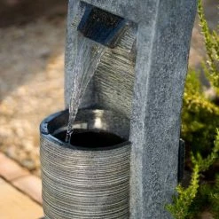 91cm Stone Effect Ripple Wall and Bowl Cascading Planter Water Feature With Lights By Ambienté 15 91cm Stone Effect Ripple Wall and Bowl Cascading Planter Water Feature With Lights By Ambienté -Water Features Shop WF10457 6 1034