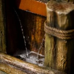 180cm Log Wall Falls and Bowls Cascading Planter Water Feature With Lights By Ambienté -Water Features Shop WF10458 8 b8db