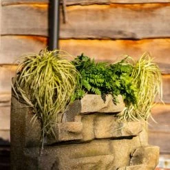 180cm Stone Water Wall Tiered Cascading Planter Water Feature With Lights By Ambienté -Water Features Shop WF10459 5 6382
