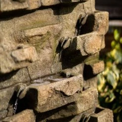 180cm Stone Water Wall Tiered Cascading Planter Water Feature With Lights By Ambienté -Water Features Shop WF10459 7 1c4d
