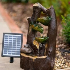 49cm Solar Tiered Tree Leaf Cascading Water Feature With Battery Backup and Lights By Solaray 14 49cm Solar Tiered Tree Leaf Cascading Water Feature With Battery Backup and Lights By Solaray -Water Features Shop WF10460 4 0873
