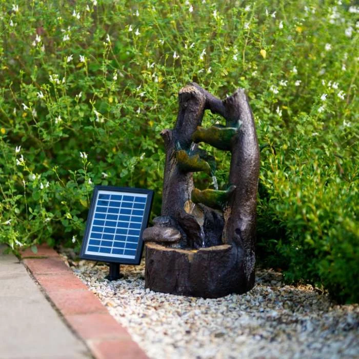 49cm Solar Tiered Tree Leaf Cascading Water Feature With Battery Backup and Lights By Solaray 7 49cm Solar Tiered Tree Leaf Cascading Water Feature With Battery Backup and Lights By Solaray - Image 5