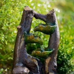 49cm Solar Tiered Tree Leaf Cascading Water Feature With Battery Backup and Lights By Solaray 17 49cm Solar Tiered Tree Leaf Cascading Water Feature With Battery Backup and Lights By Solaray -Water Features Shop WF10460 7 5c53