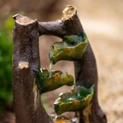 49cm Solar Tiered Tree Leaf Cascading Water Feature With Battery Backup and Lights By Solaray 18 49cm Solar Tiered Tree Leaf Cascading Water Feature With Battery Backup and Lights By Solaray -Water Features Shop WF10460 8 e5ae