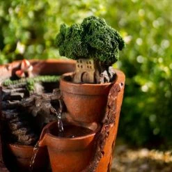 39cm Solar Tiered Potted Falls Cascading Water Feature With Battery Backup and Lights By Solaray -Water Features Shop WF10461 5 5a72