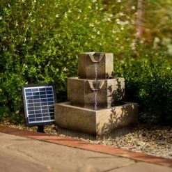 37cm Solar Tiered Coba Square Cascading Water Feature With Battery Backup and Lights By Solaray 17 37cm Solar Tiered Coba Square Cascading Water Feature With Battery Backup and Lights By Solaray -Water Features Shop WF10464 8 8d82