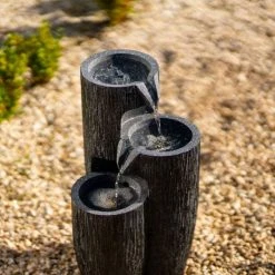 47cm Solar Textured Vases Pouring Bowls Tiered Cascading Water Feature With Battery Backup and Lights By Solaray -Water Features Shop WF10476 7 b21e