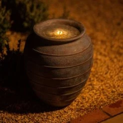 49cm Solar Bubbling Vase Fountain Water Feature With Battery Backup and Lights By Solaray -Water Features Shop WF10477 3 b722