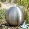H75cm Brushed Sphere Stainless Steel Water Feature with Lights by Ambienté -Water Features Shop WF1254B main image 40ff