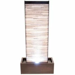 H120cm Venturi Wall Zinc & Brick Stone Water Feature with Lights by Ambienté -Water Features Shop WF20018 add image 2 00b9