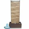 H120cm Venturi Wall Zinc & Brick Stone Water Feature with Lights by Ambienté