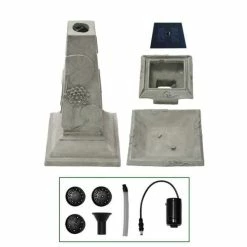 H79cm Spring Lilly Solar Bird Bath Water Feature with Lights by Solaray -Water Features Shop WF3210A add image 3 5ff6