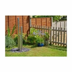 H156cm 3 Polished Tubes Stainless Steel Water Feature with Lights | Indoor/Outdoor Use by Ambienté -Water Features Shop WF3391 add image 1 2014