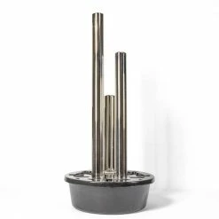 H121cm 3 Polished Tubes Stainless Steel Water Feature with Lights | Indoor/Outdoor Use by Ambienté -Water Features Shop WF3392 add image 4 6bfa