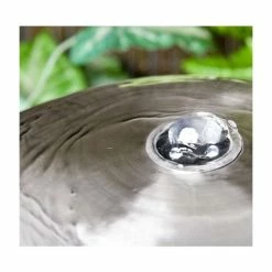 H49cm Abbey Falls Mushroom Stainless Steel Water Feature with Lights by Ambienté -Water Features Shop WF3406 add image 3 e485