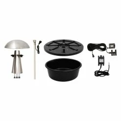 H49cm Abbey Falls Mushroom Stainless Steel Water Feature with Lights by Ambienté -Water Features Shop WF3406 add image 5 1ece