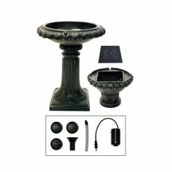 H79cm Victoriana Solar Bird Bath Water Feature with Lights by Solaray -Water Features Shop WF3501A add image 5 ae54