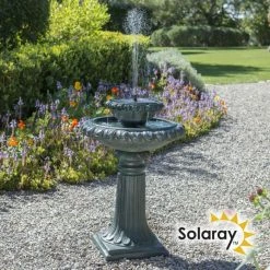 H79cm Victoriana Solar Bird Bath Water Feature with Lights by Solaray