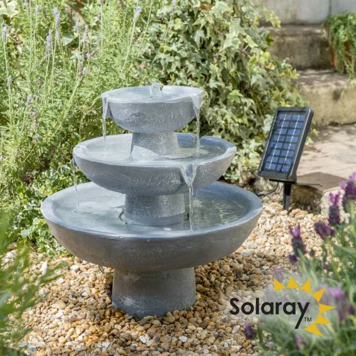 H42cm Hatfield 3-Tier Cascading Water Feature by Solaray 3 H42cm Hatfield 3-Tier Cascading Water Feature by Solaray