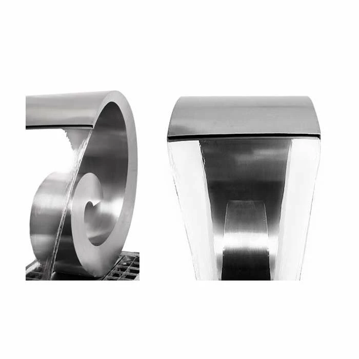 H66cm Curve Stainless Steel Cascading Water Feature with Reservoir by Ambienté 5 H66cm Curve Stainless Steel Cascading Water Feature with Reservoir by Ambienté - Image 3