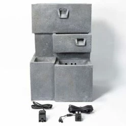 H78cm Higgledy Troughs Water Feature & Planter with Lights | Indoor/Outdoor Use by Ambienté -Water Features Shop WF3687 add image 6 a7fb