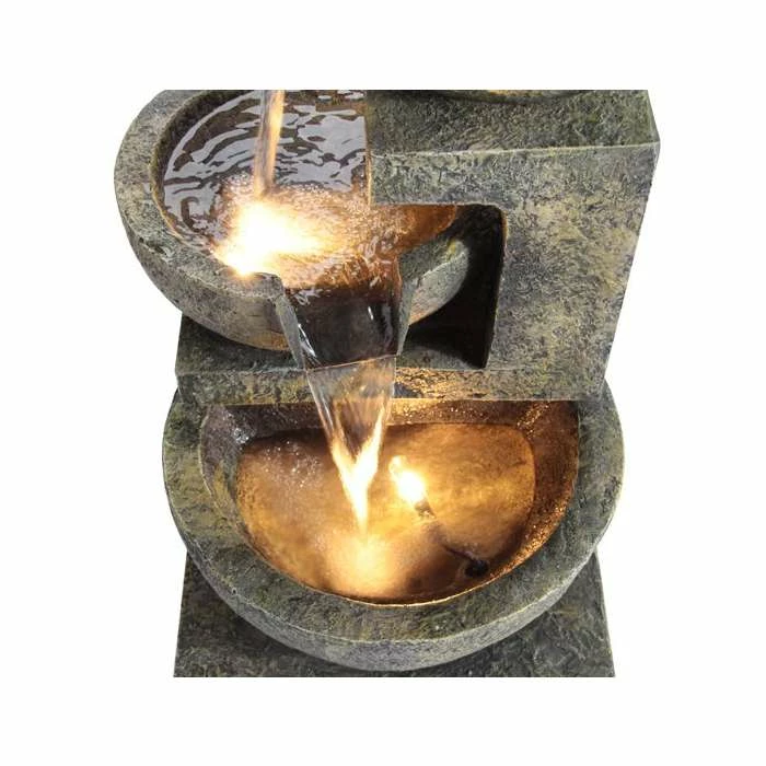 H62cm Kendal 3-Tier Cascading Water Feature with Lights | Indoor/Outdoor Use by Ambienté 7 H62cm Kendal 3-Tier Cascading Water Feature with Lights | Indoor/Outdoor Use by Ambienté - Image 5