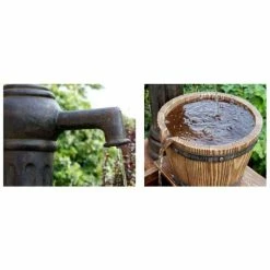 H82cm Pump and Barrel Water Feature with Lights by Ambienté -Water Features Shop WF3810 add image 2 7a8f