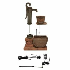 H82cm Pump and Barrel Water Feature with Lights by Ambienté -Water Features Shop WF3810 add image 5 8bdd