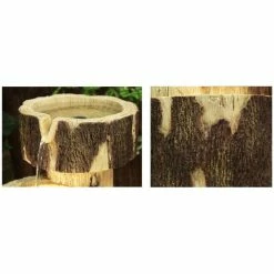 H75cm 3-Tier Log Cascading Water Feature with Lights | Indoor/Outdoor Use by Ambienté -Water Features Shop WF3813 add image 3 3421