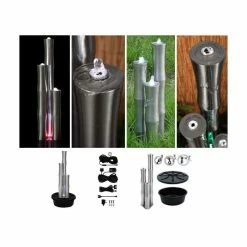 H120cm Brushed Bamboo Stainless Steel Water Feature with Lights | Indoor/Outdoor Use by Ambienté 9 H120cm Brushed Bamboo Stainless Steel Water Feature with Lights | Indoor/Outdoor Use by Ambienté -Water Features Shop WF3901 add image 1 0b7c